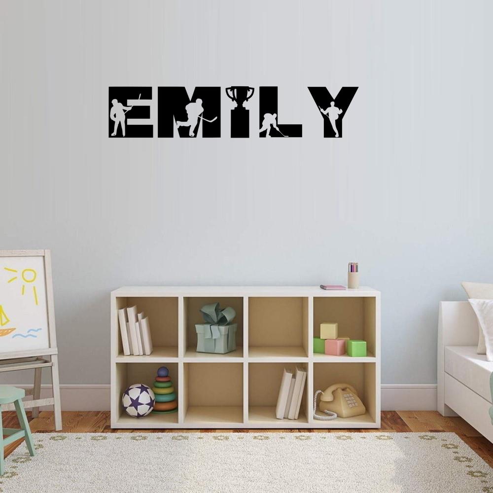 Hockey Silhouette Name Decal