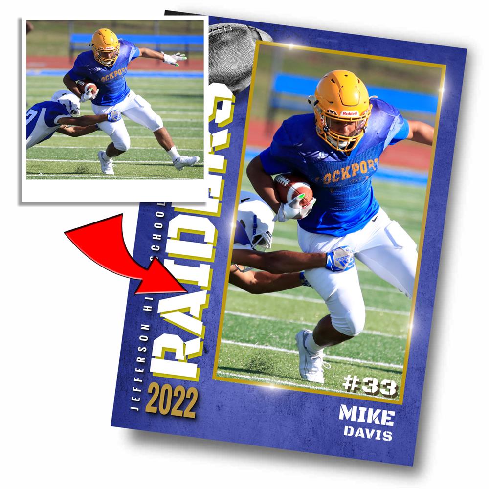 Custom Football Sports Card Wall Art